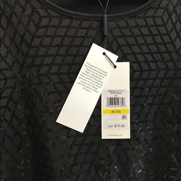 Cavin Klein black sparkling blouse - Picture 4 of 8